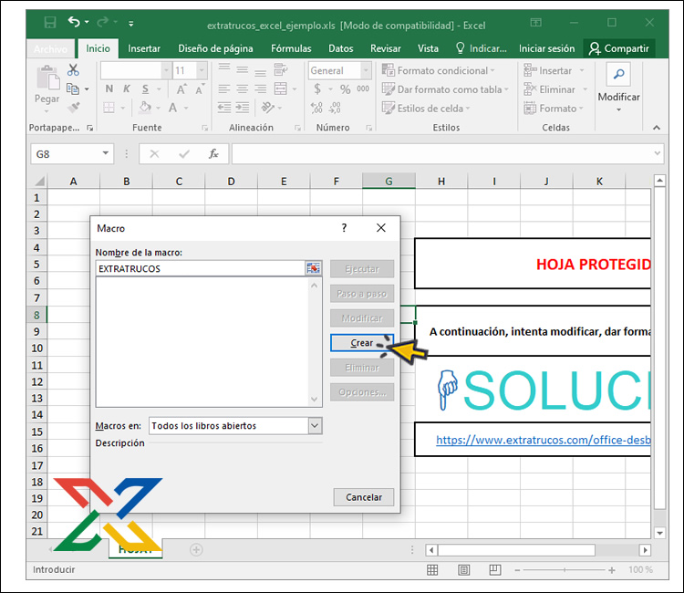 Espolvorear Alegre Instruir Cómo desbloquear y desproteger un archivo de Excel - EXTRATRUCOS