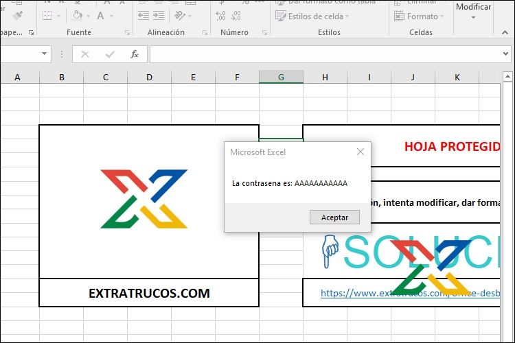 Desbloquear contraseña Excel